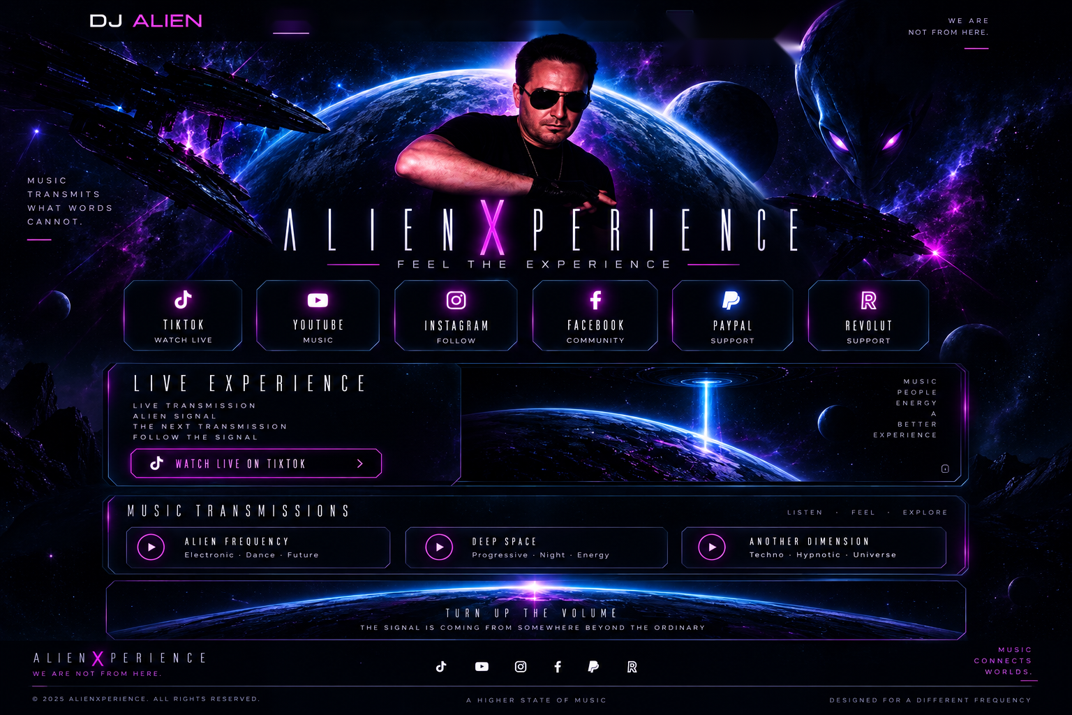 ALIENXPERIENCE DJ ALIEN website